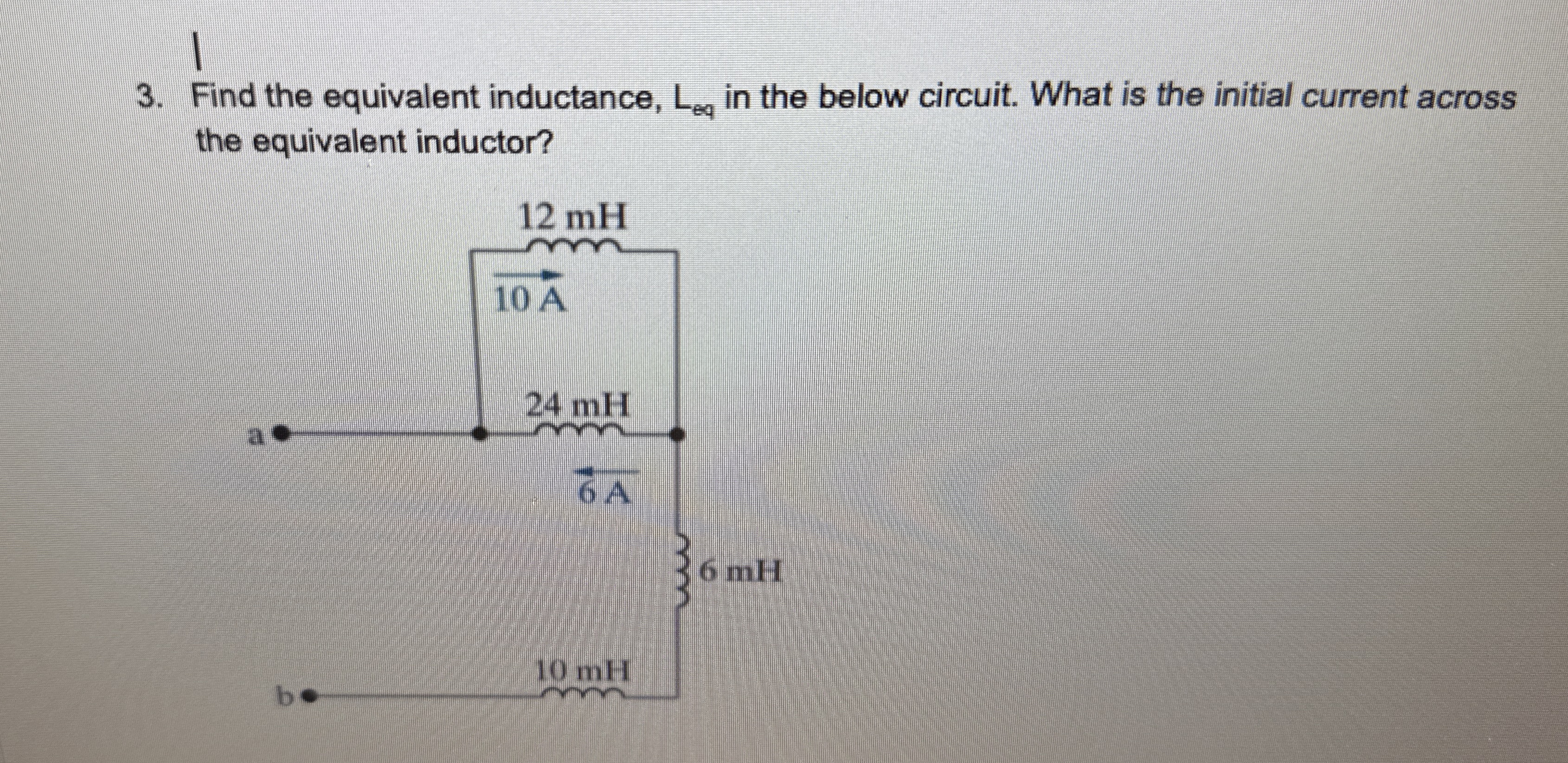 Encuentra la inductancia equivalente, L e q En el