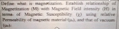Define what is magnetization. Establish
