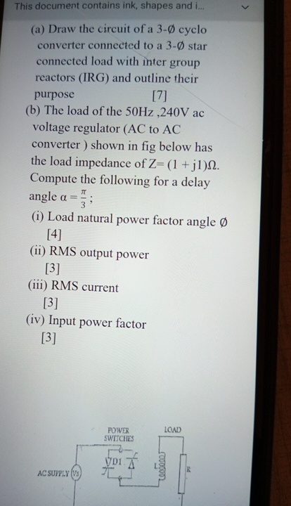 ( a ) Draw the circuit of a 3 - phase cyclo