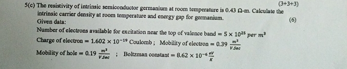 5 ( c ) The resistivity of intrinsic