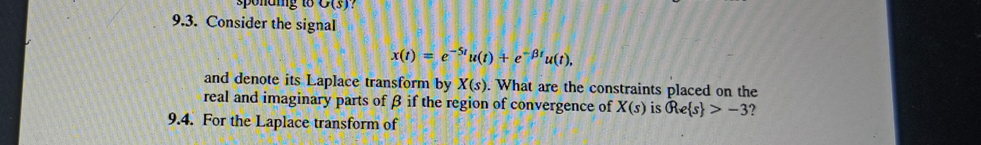 9 . 3 . Consider the signal x ( t ) = e - 5 t u (