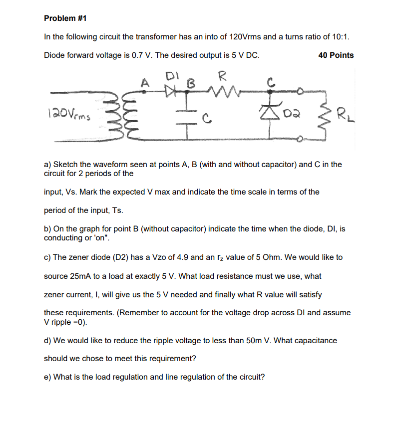answer all parts Problem # 1 In the following