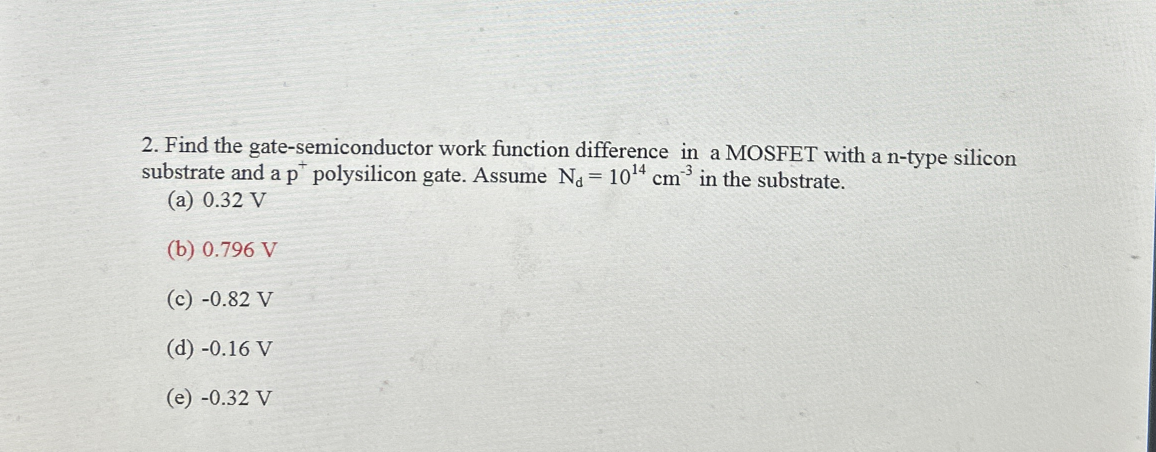 Find the gate - semiconductor work function