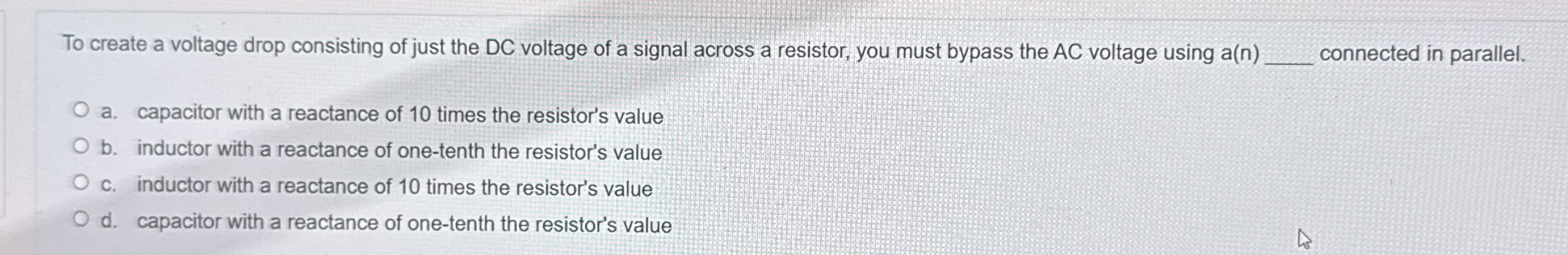 To create a voltage drop consisting of just the