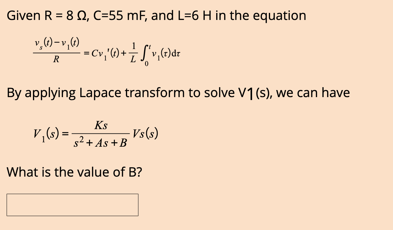 Given R = 8 \ Omega , C = 5 5 mF , and L = 6 H in