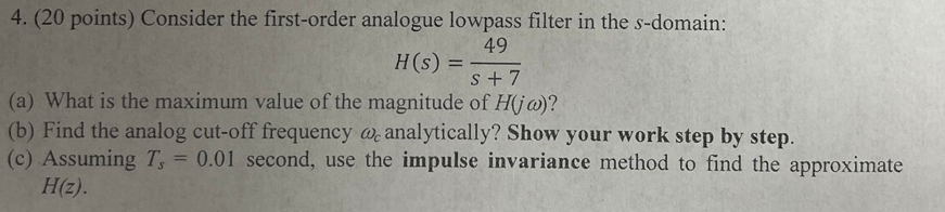 ( 2 0 points ) Consider the first - order
