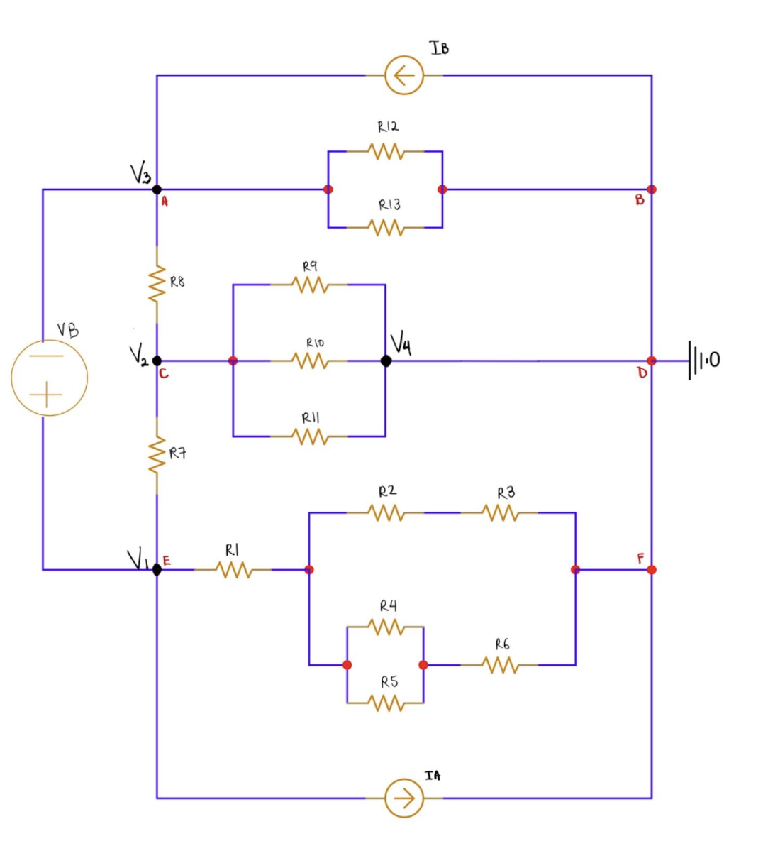 For the circuit above given that IA = 1 2 A IB =