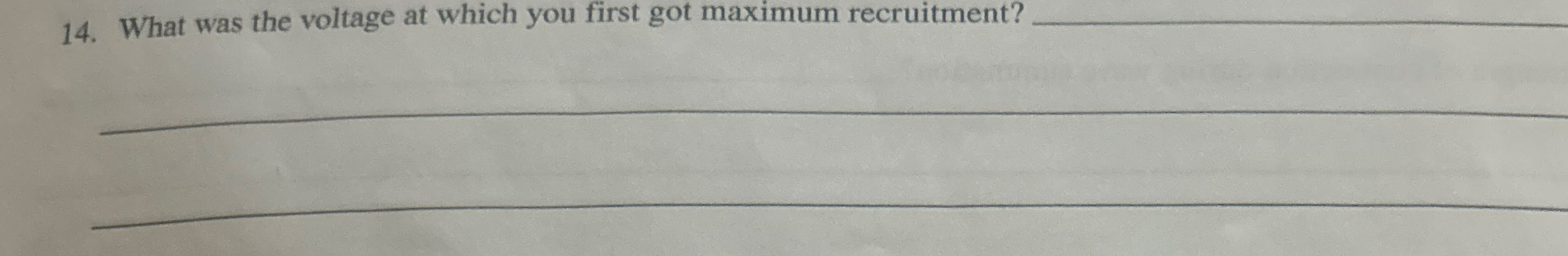 What was the voltage at which you first got