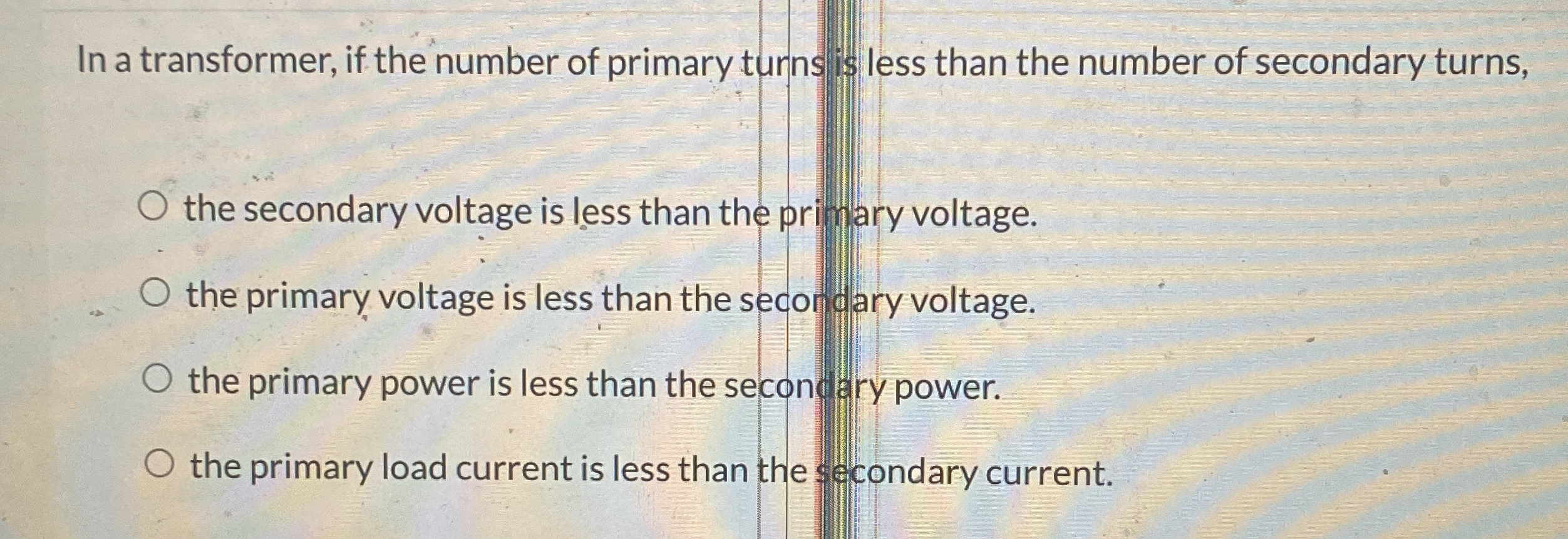 In a transformer, if the number of primary turns