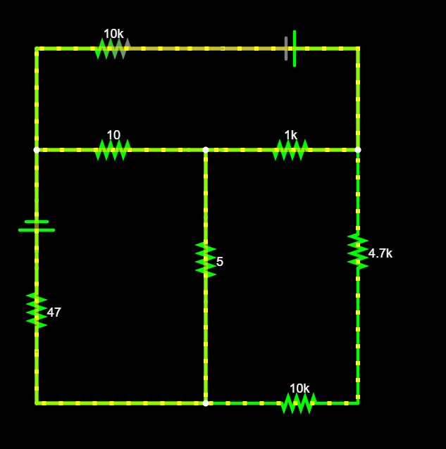 If voltage source on top is 5 0 0 0 V and the one