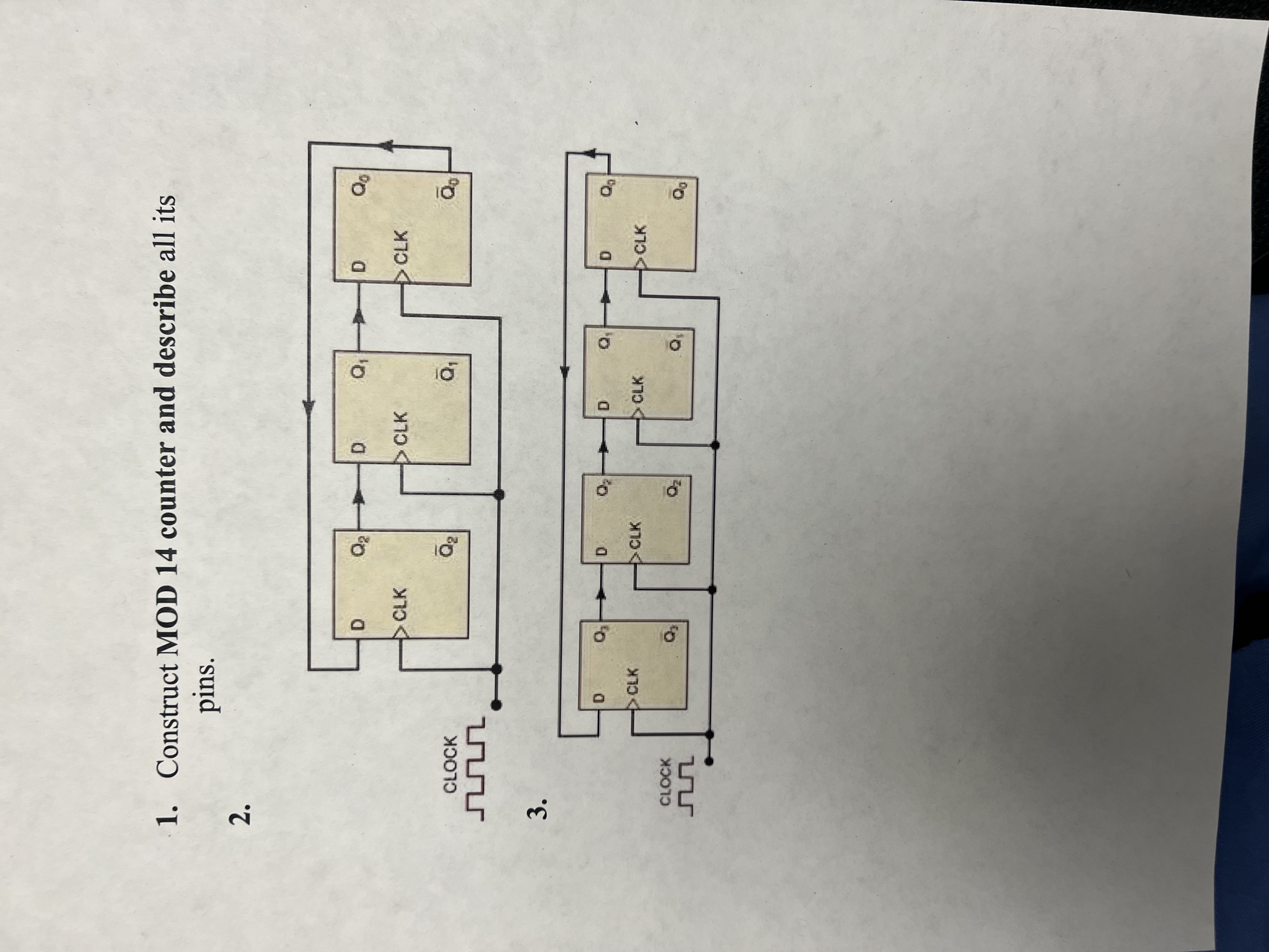 Construct MOD 1 4 counter and describe all its