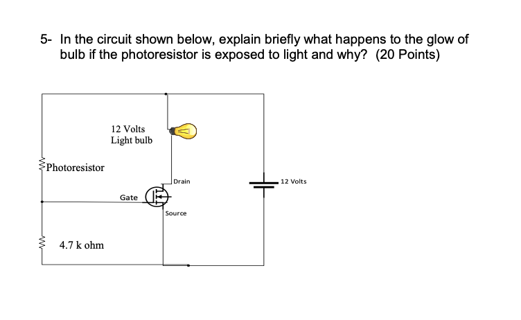 5 - In the circuit shown below, explain briefly