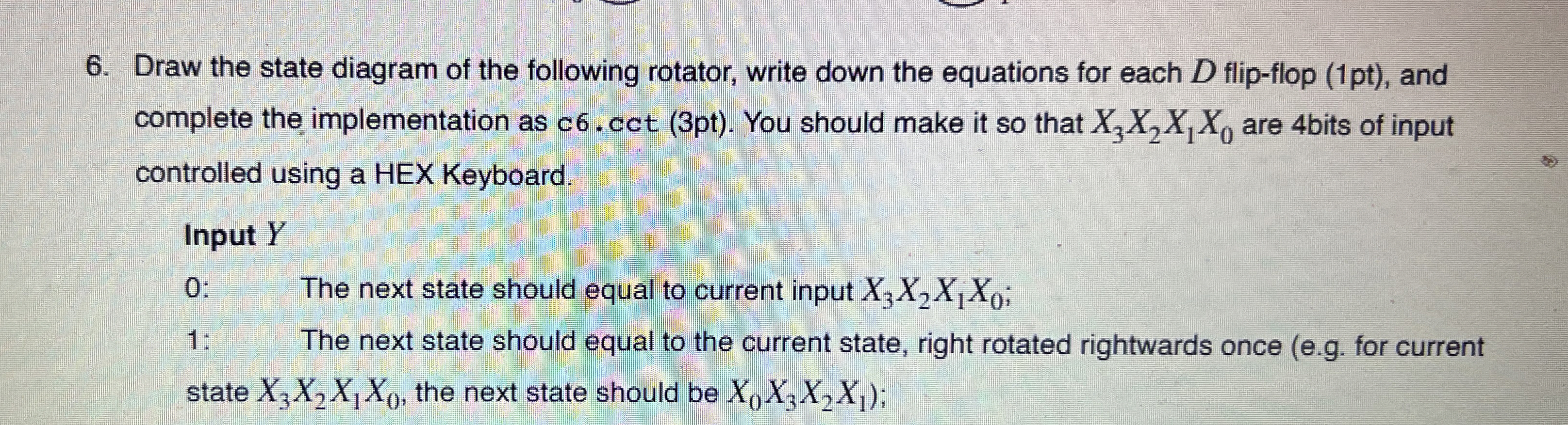 Draw the state diagram of the following rotator,