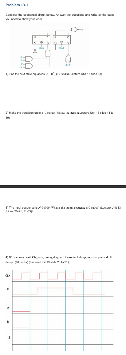 Problem 1 3 - 1 Consider the sequential circuit