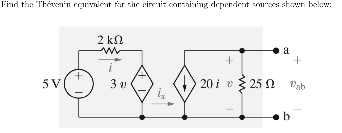 Find the Th venin equivalent for the circuit