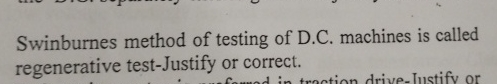 Swinburnes method of testing of D . C . machines