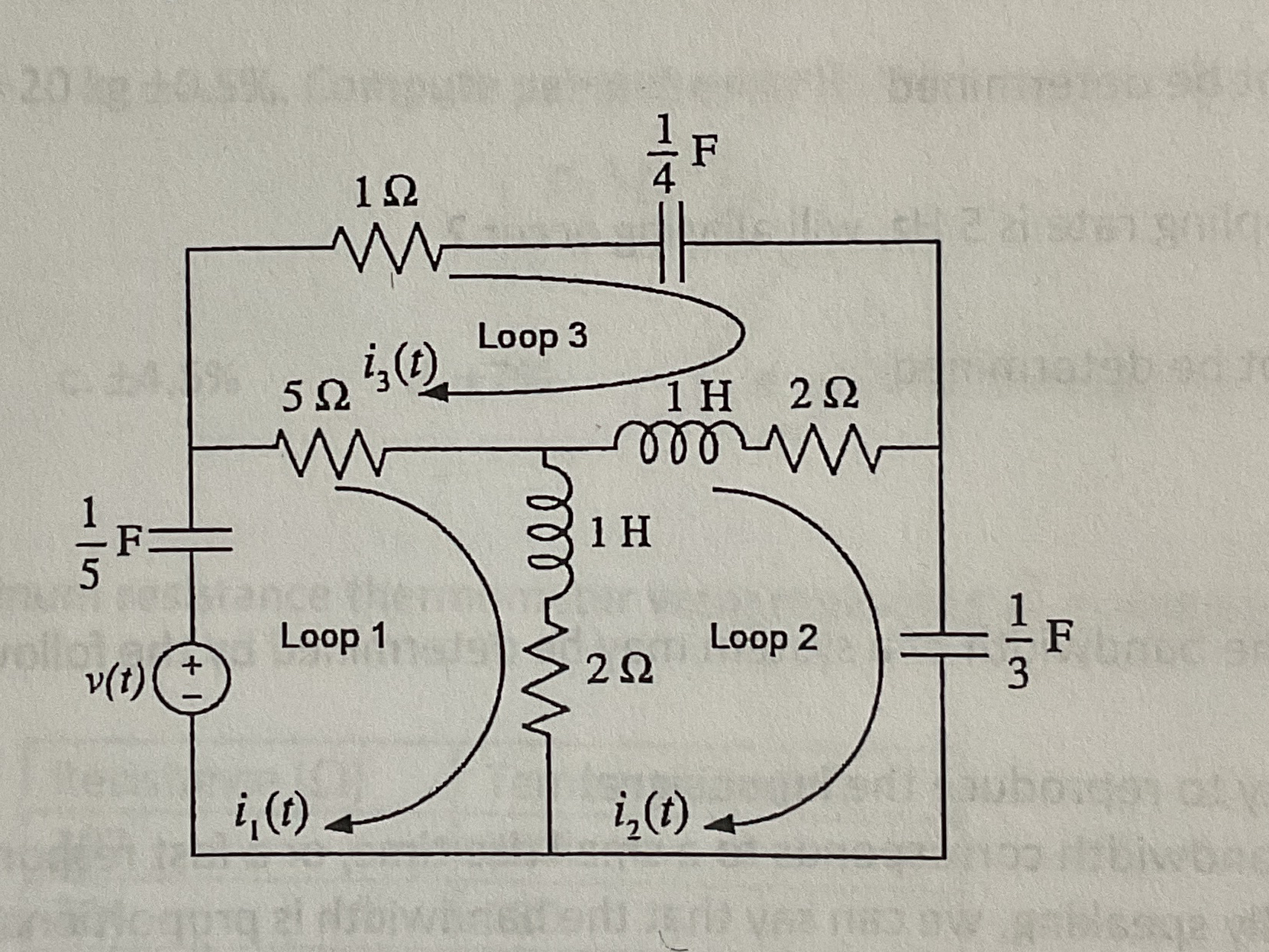 write the KVL equation for each loop