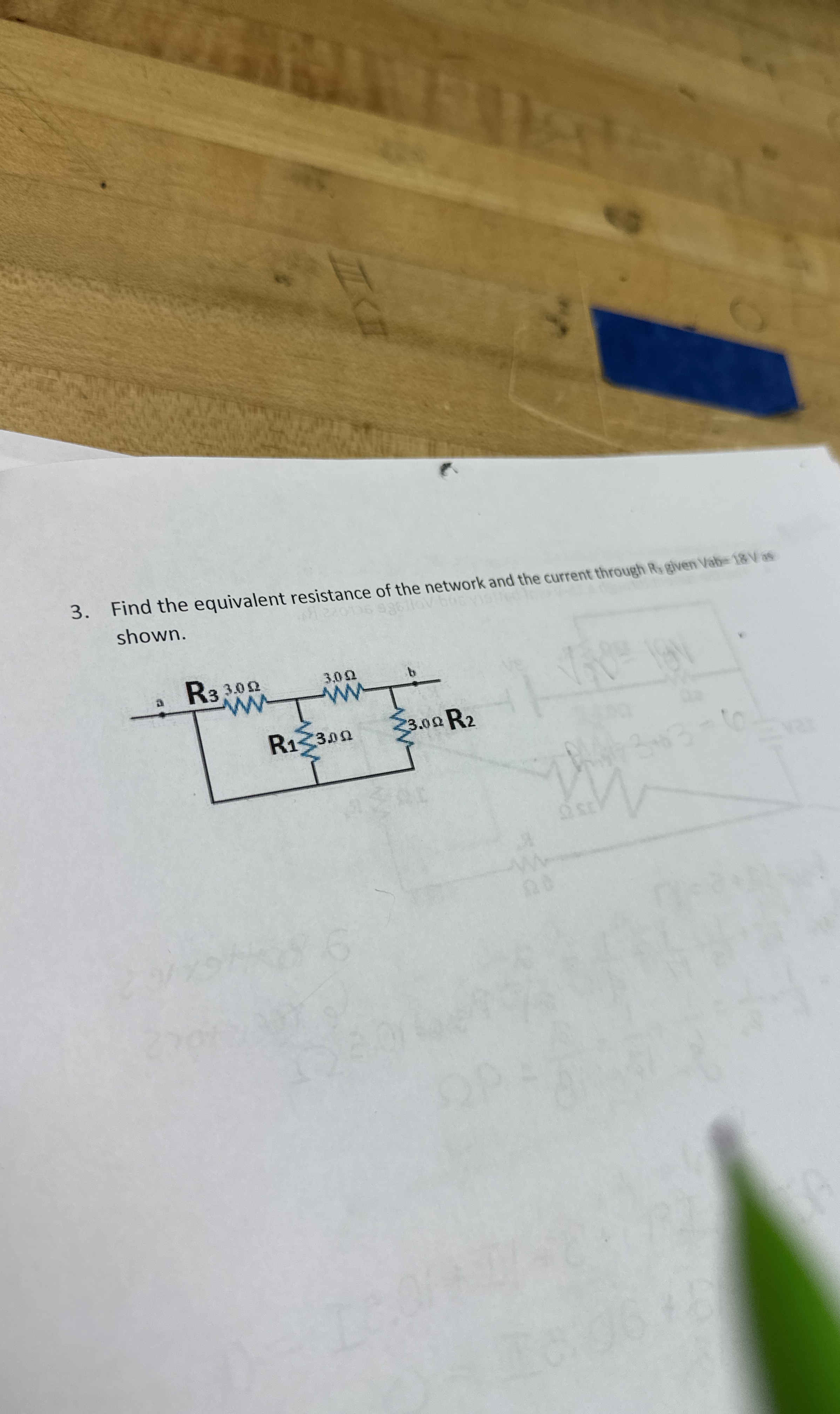 Find the equivalent resistance of the network and