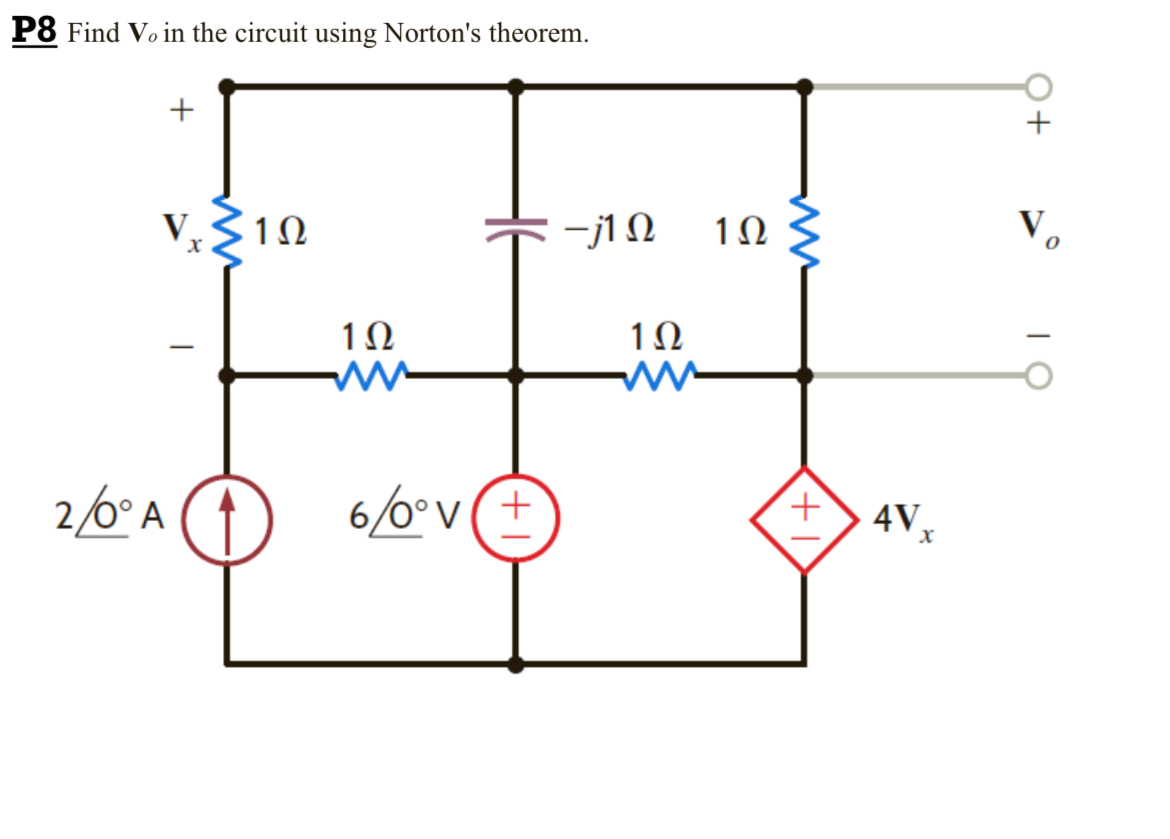 Find V o in the circuit using Norton's theorem.