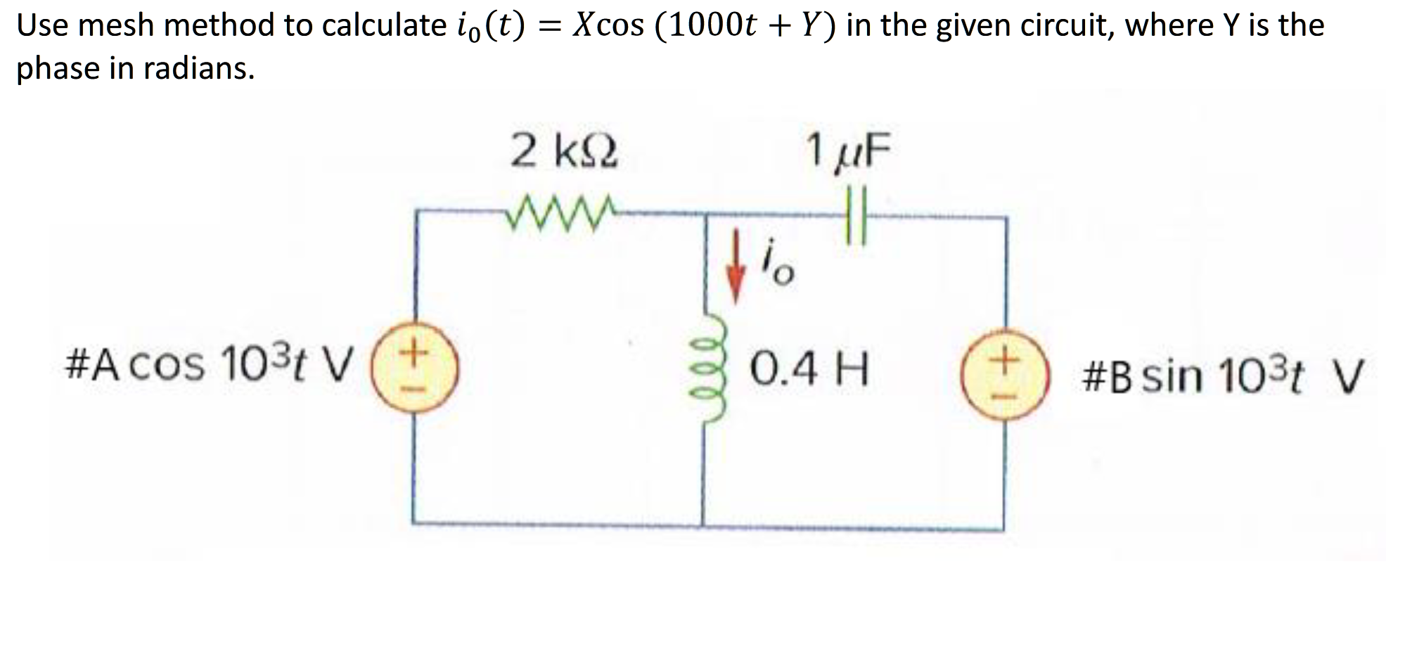 Use mesh method to calculate i _ ( 0 ) ( t ) =