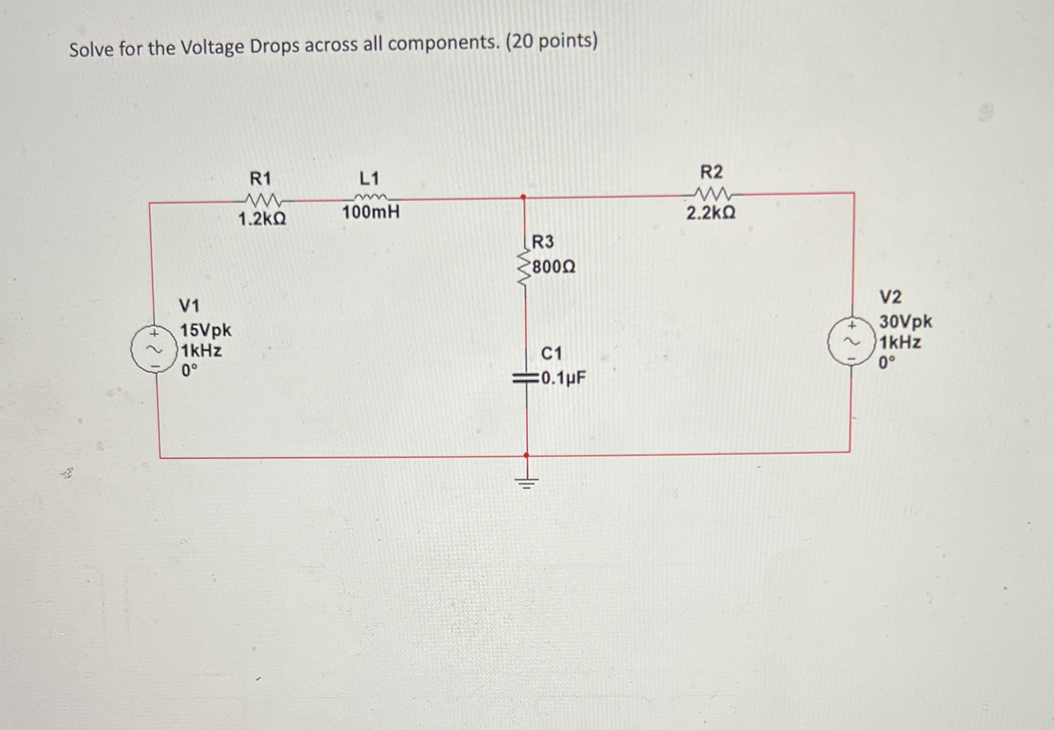 Solve for the Voltage Drops across all