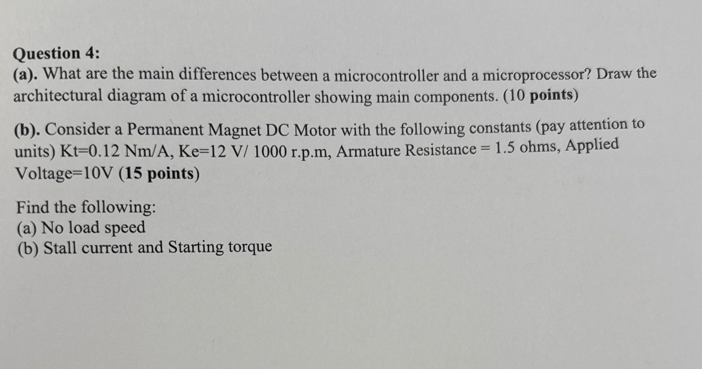 Question 4 : ( a ) . What are the main