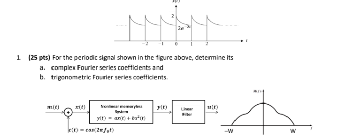 1 . ( 2 5 pts ) For the periodic signal shown in