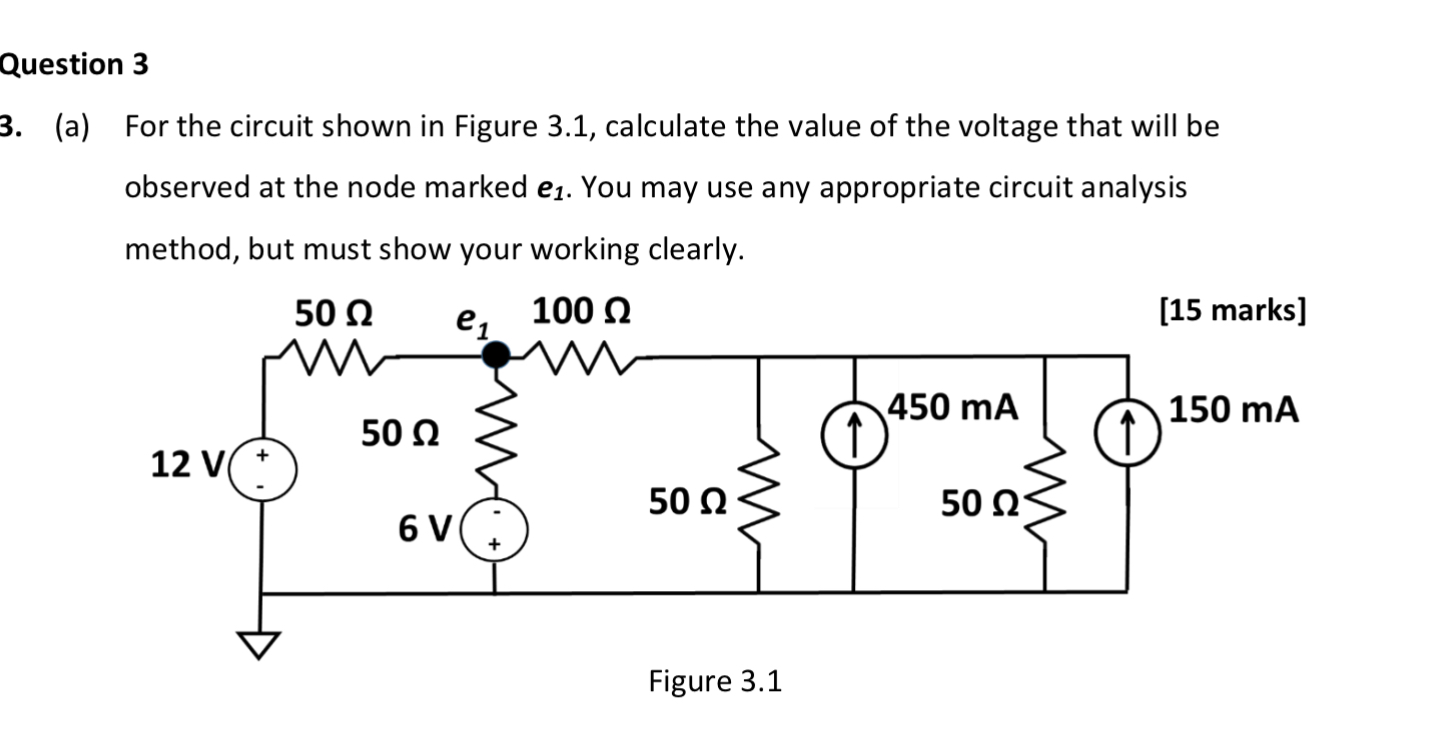 Question 3 3 . ( a ) For the circuit shown in