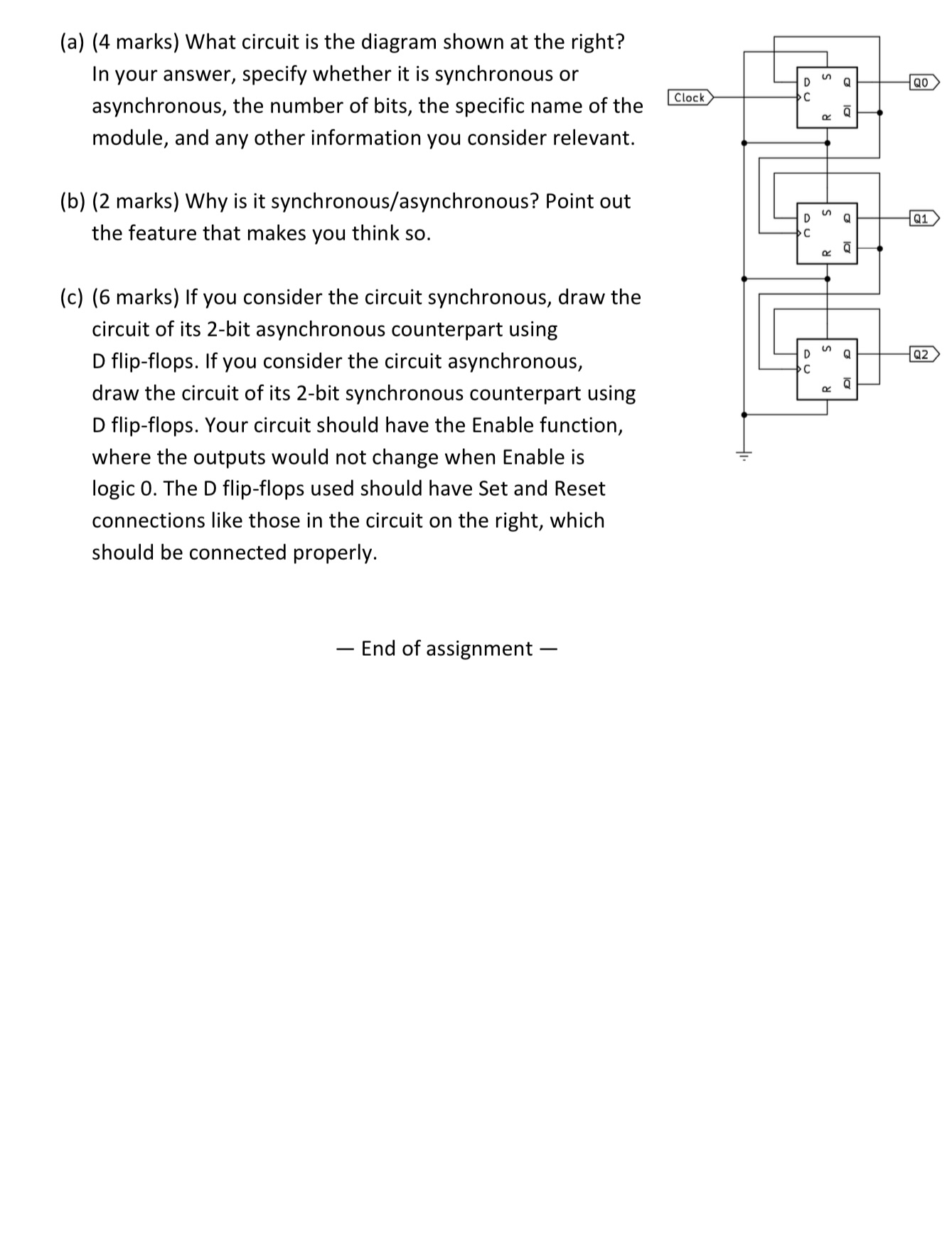 ( a ) ( 4 marks ) What circuit is the diagram