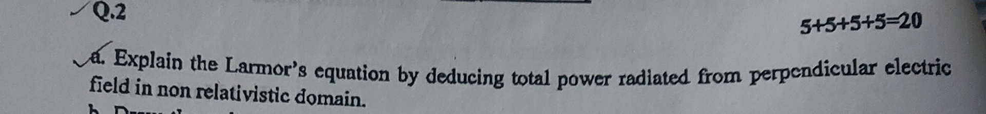 a . Explain the Larmor's equation by deducing