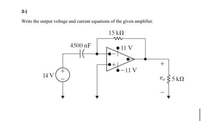 3 - ) Write the output voltage and current