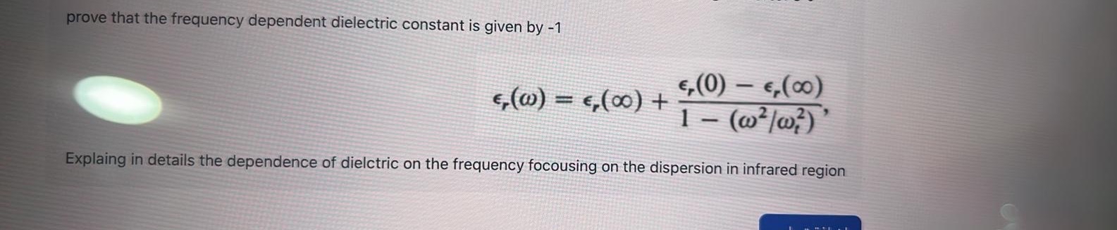 prove that the frequency dependent dielectric