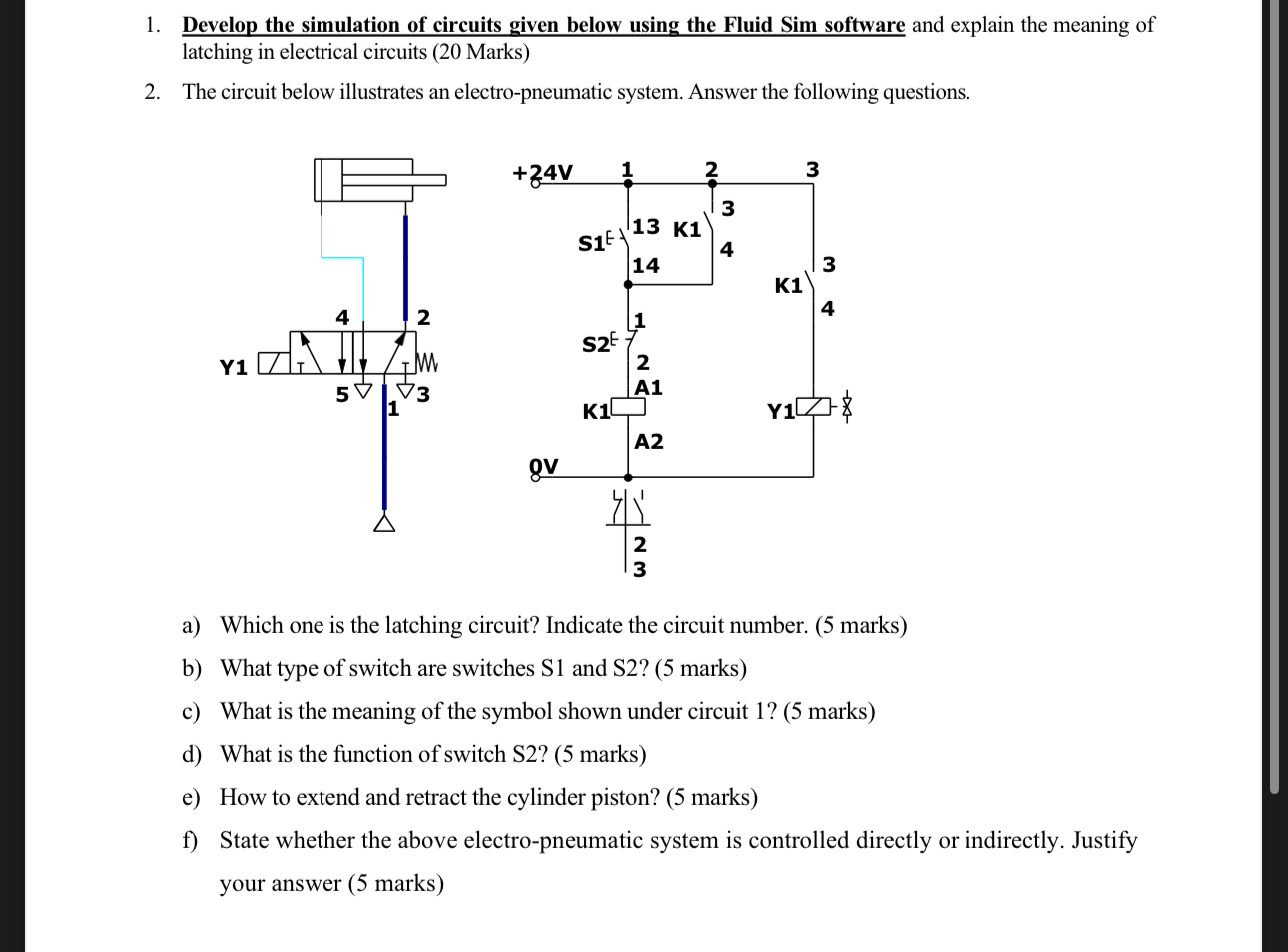 Develop the simulation of circuits given below