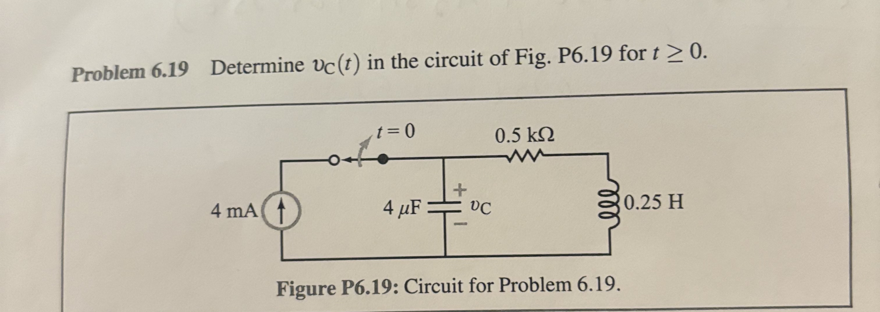 Problem 6 . 1 9 Determine v C ( t ) in the