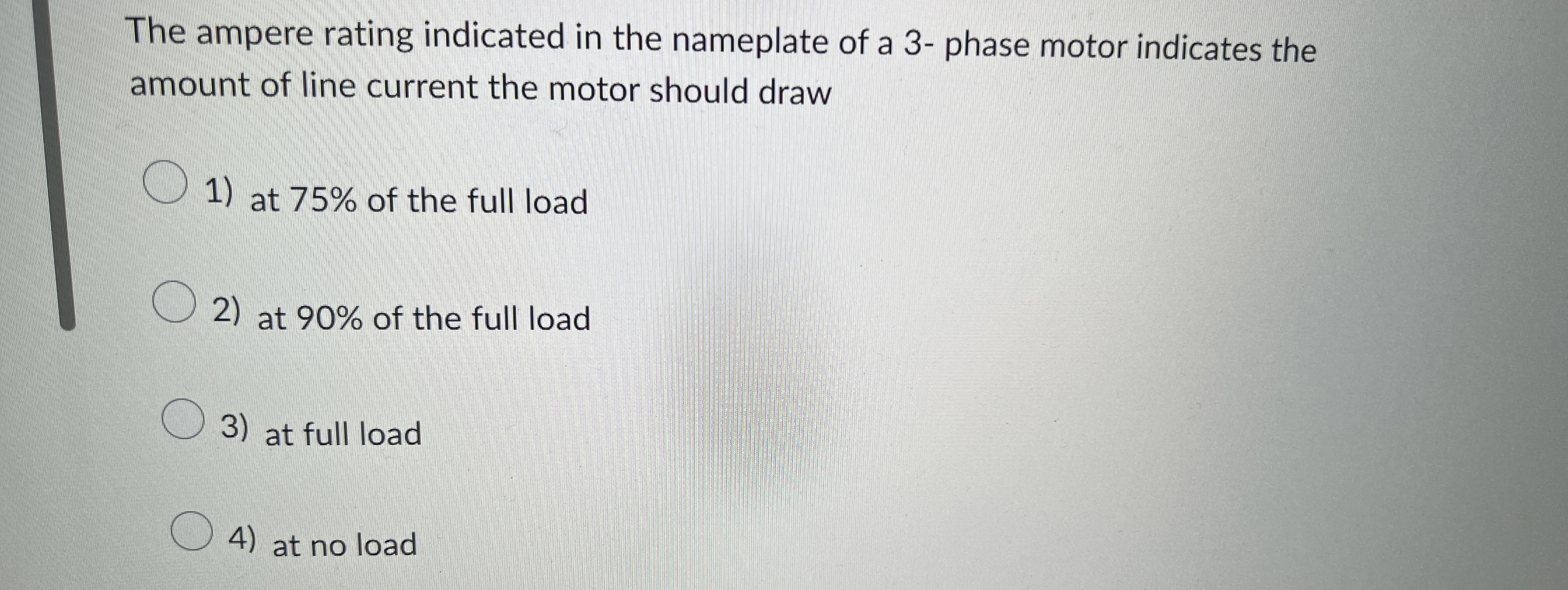 The ampere rating indicated in the nameplate of a