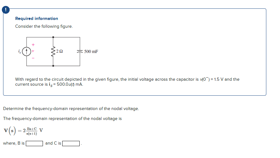 Required information Determine the inverse