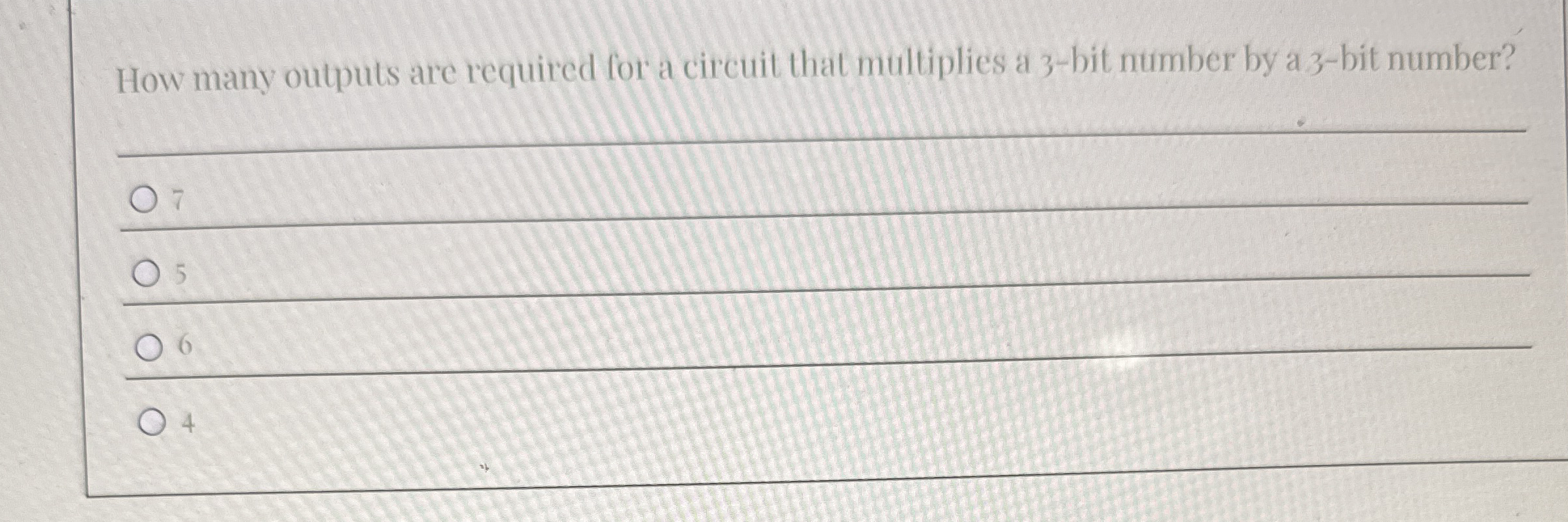 How many outputs are required for a circuit that
