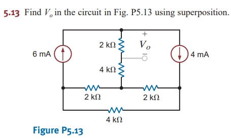 5 . 1 3 Find V _ ( o ) in the circuit in Fig. P 5