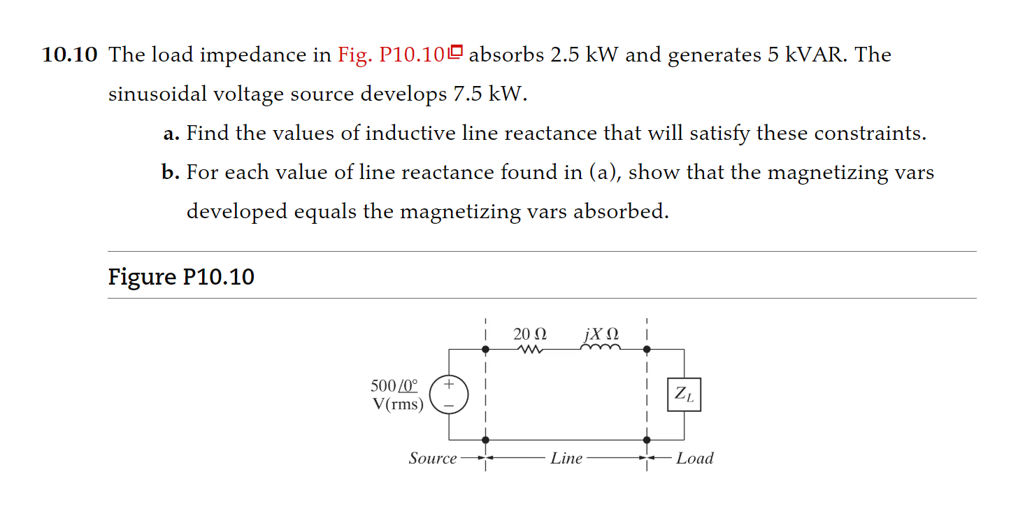 1 0 . 1 0 The load impedance in Fig. P 1 0 . 1 0