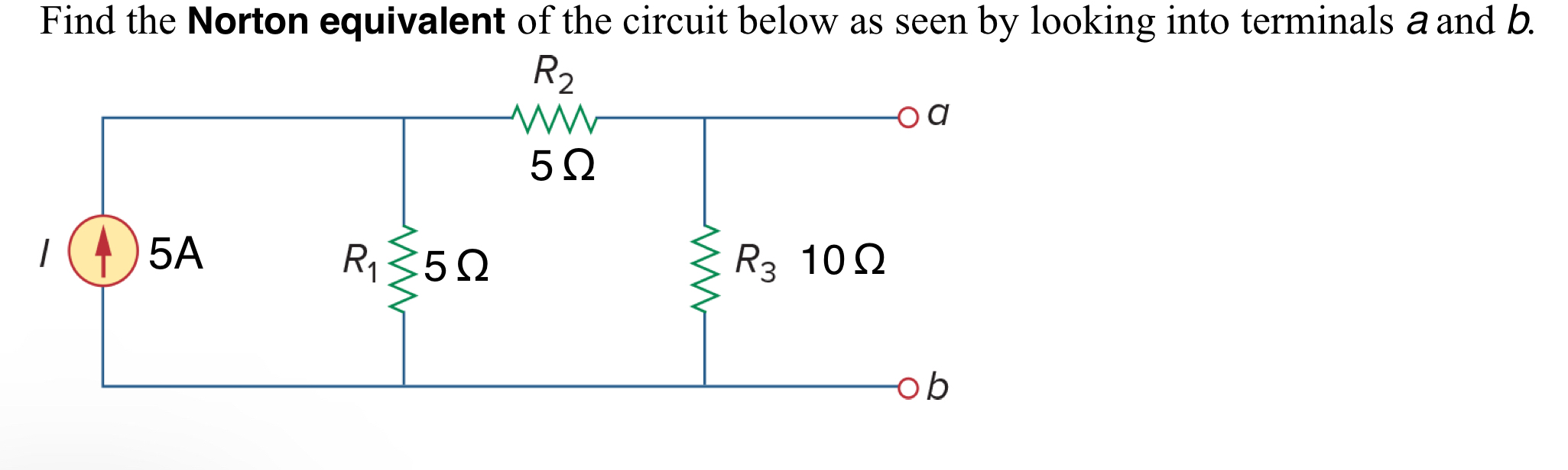 Find the Norton equivalent of the circuit below
