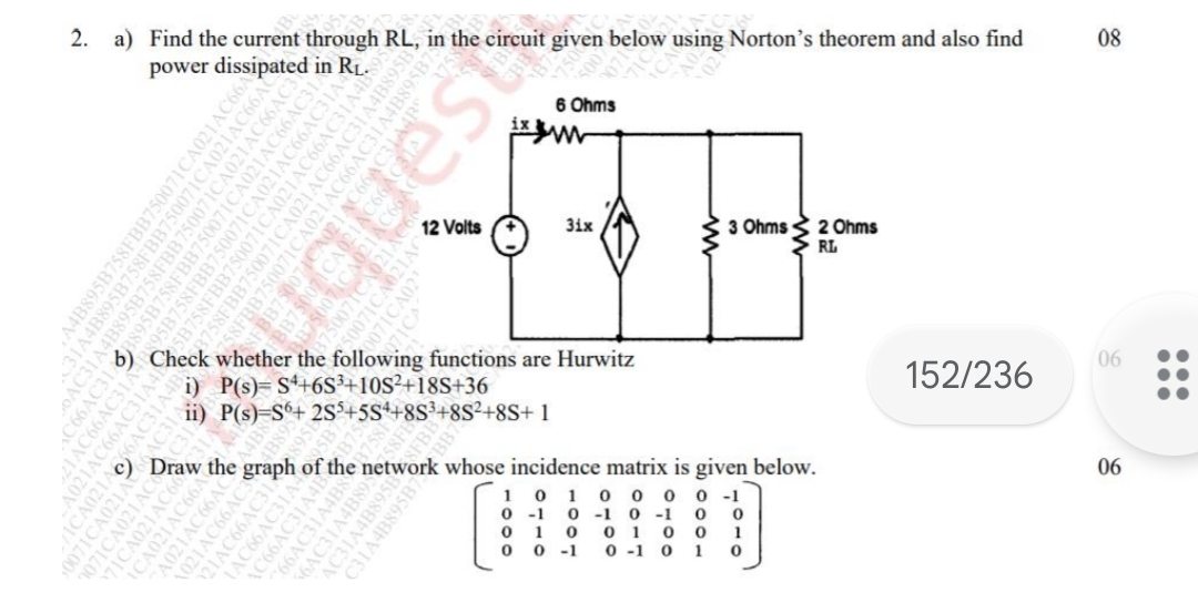 a ) Find the current through RL , in the circuit