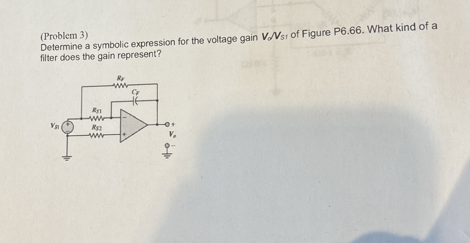 ( Problem 3 ) Determine a symbolic expression for