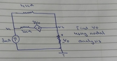 find Vo using nidanodal analysis