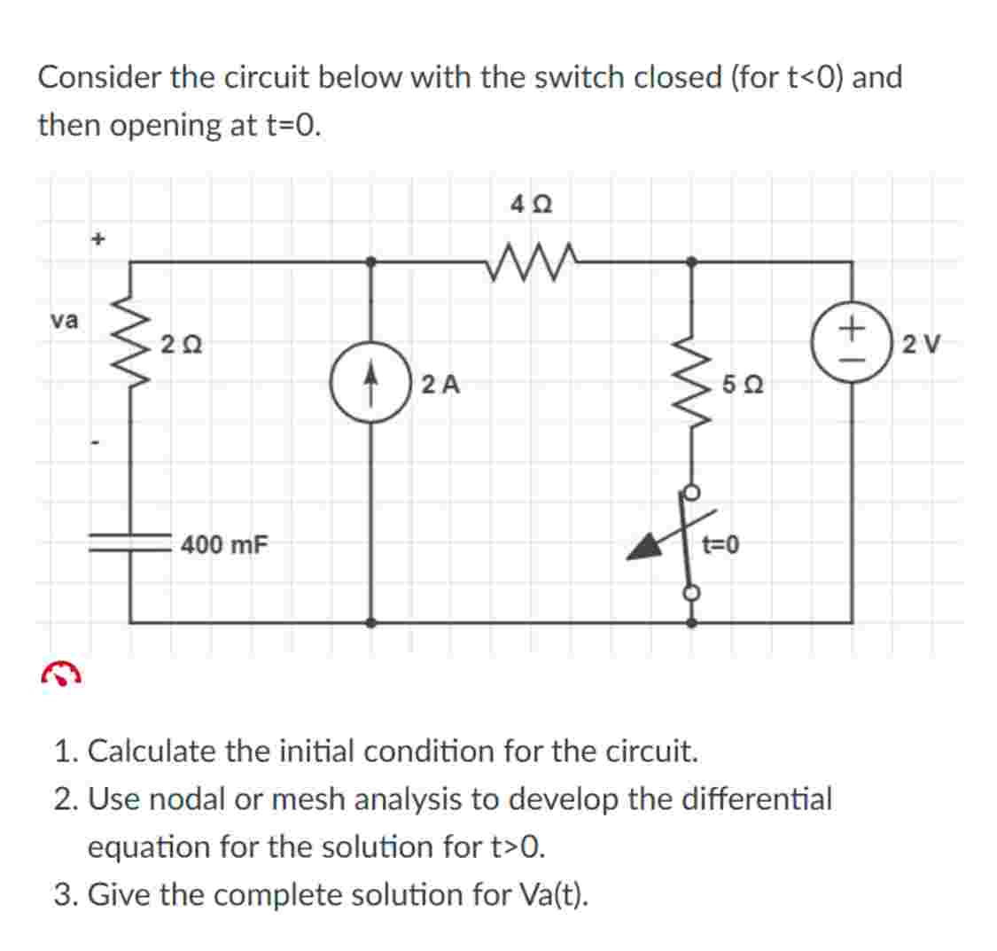 1 . Calculate the initial condition for the