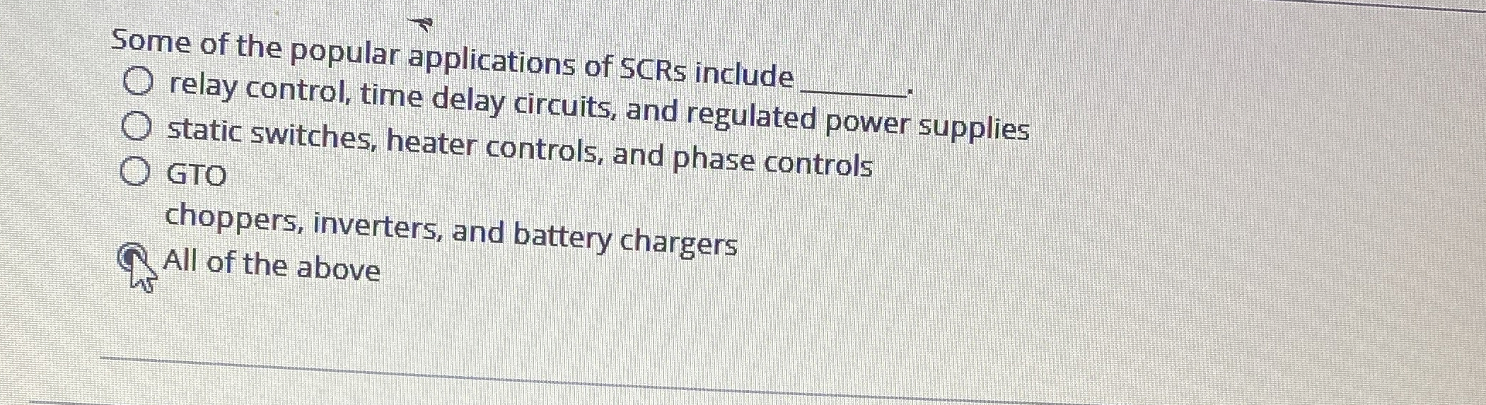 Some of the popular applications of SCRs include