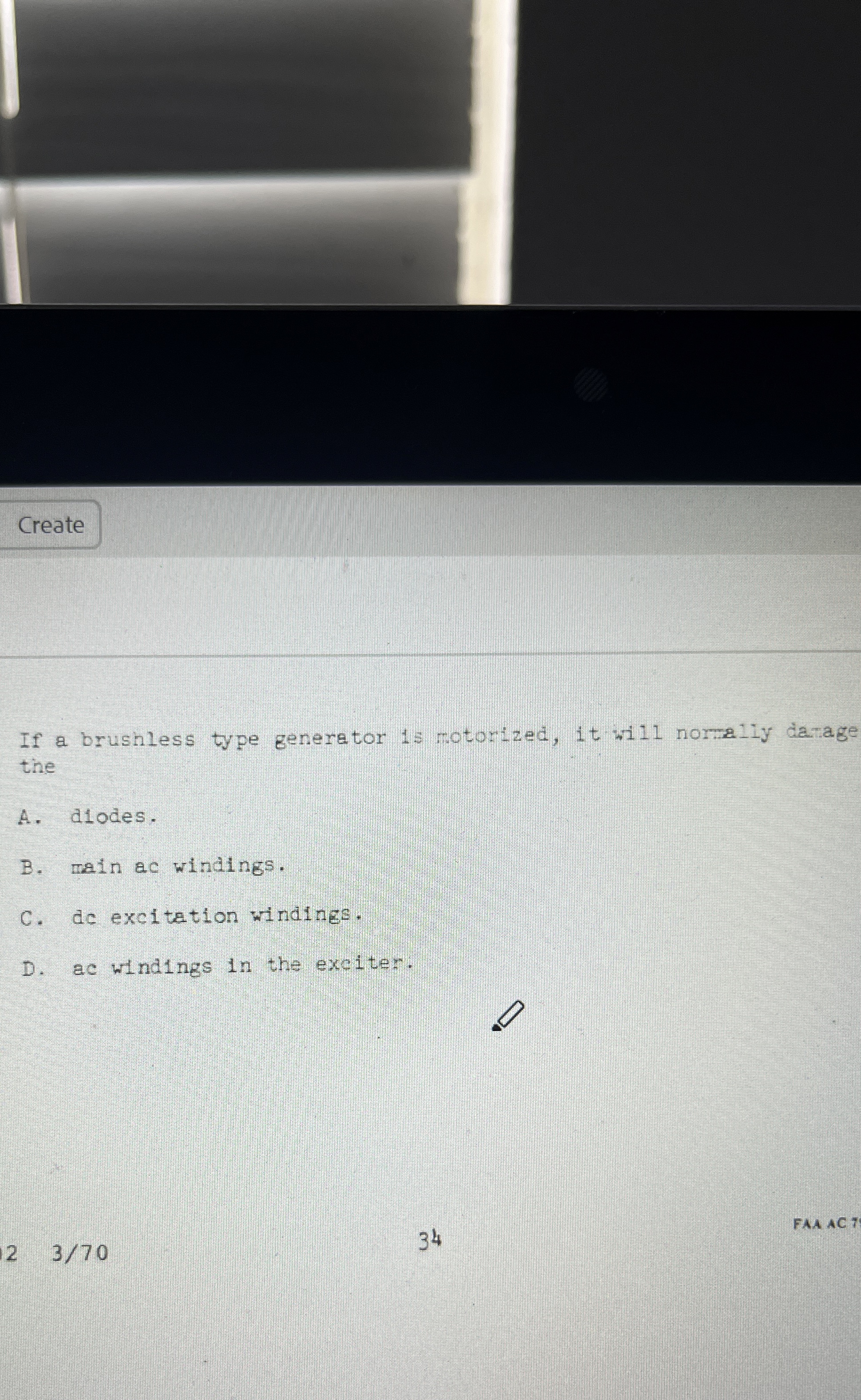 If a brushless type generator 1 s motorized, it