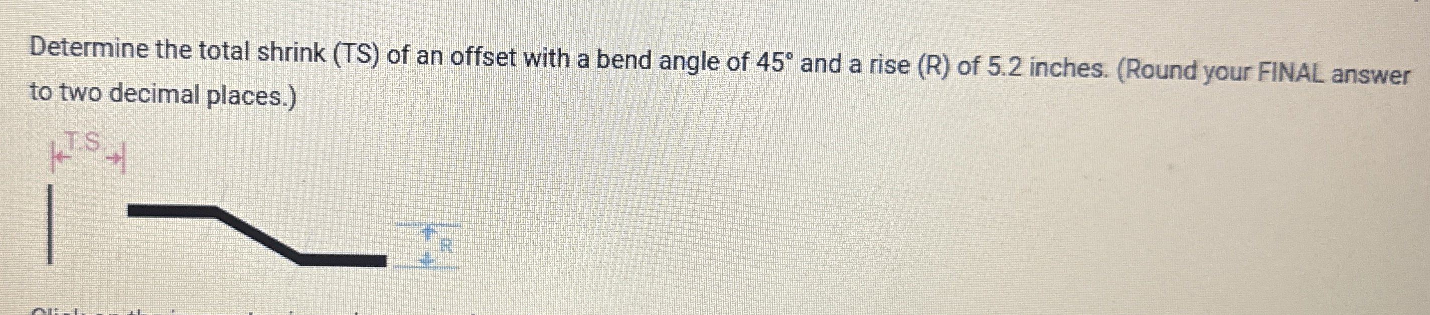 Determine the total shrink ( TS ) of an offset
