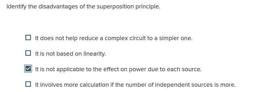 Identify the disadvantages of the superposition