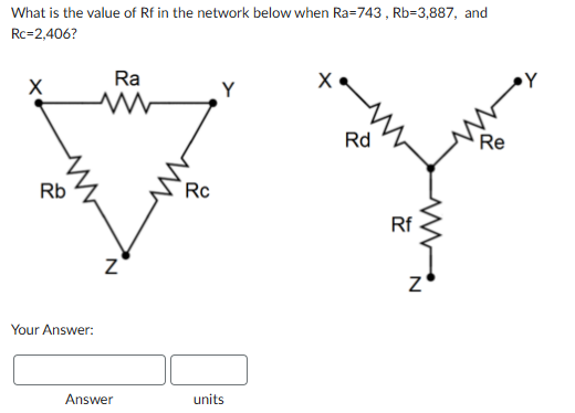 What is the value of Rf in the network below when