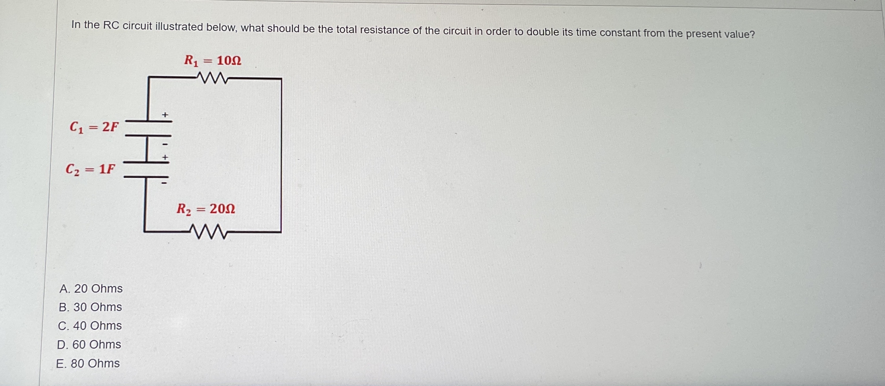 How to solve In the RC circuit illustrated below,